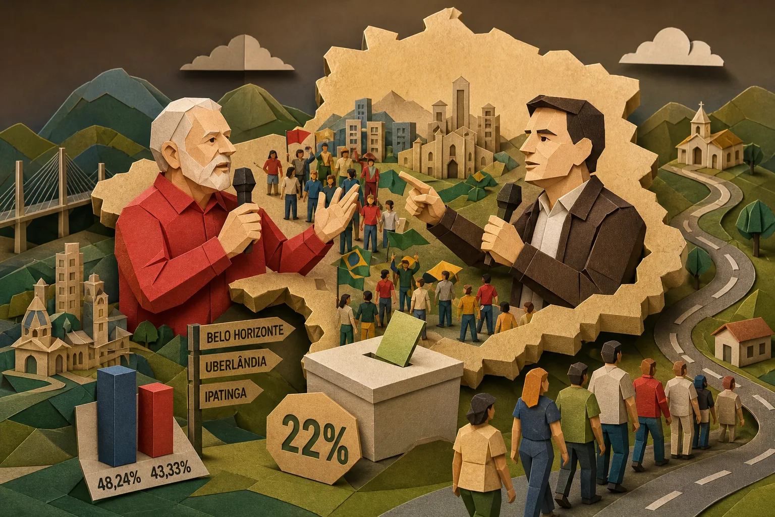 Disputa presidencial mobiliza Lula e Flávio Bolsonaro em cidades mineiras