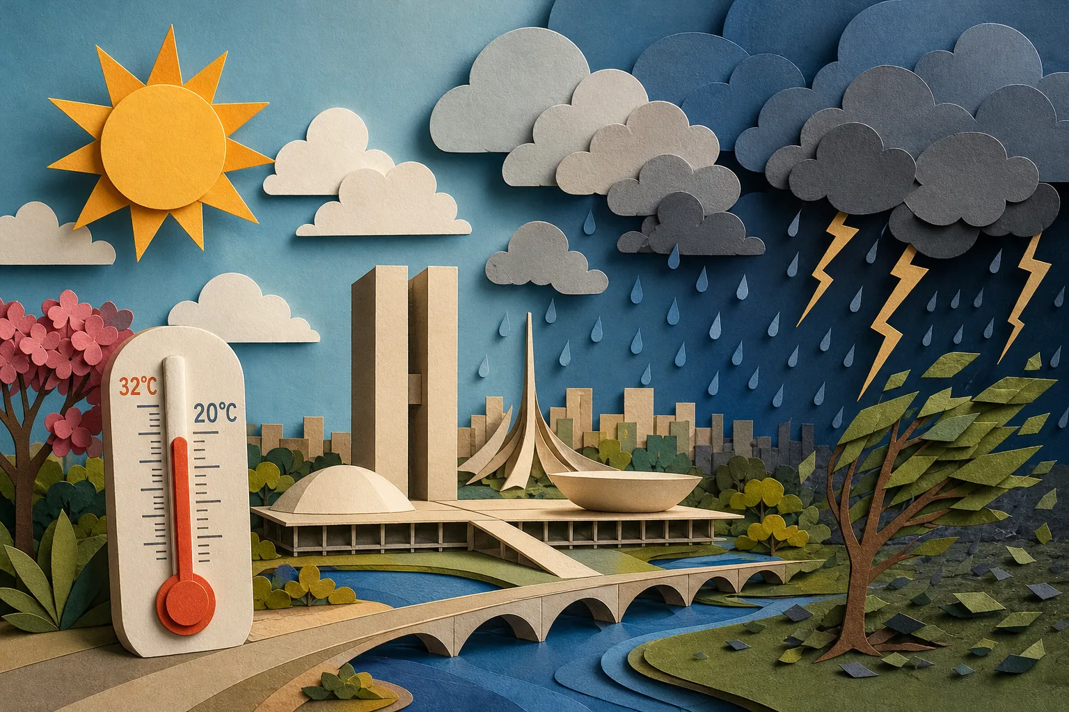 Distrito Federal registra calor de até 32ºC e instabilidade a partir da tarde