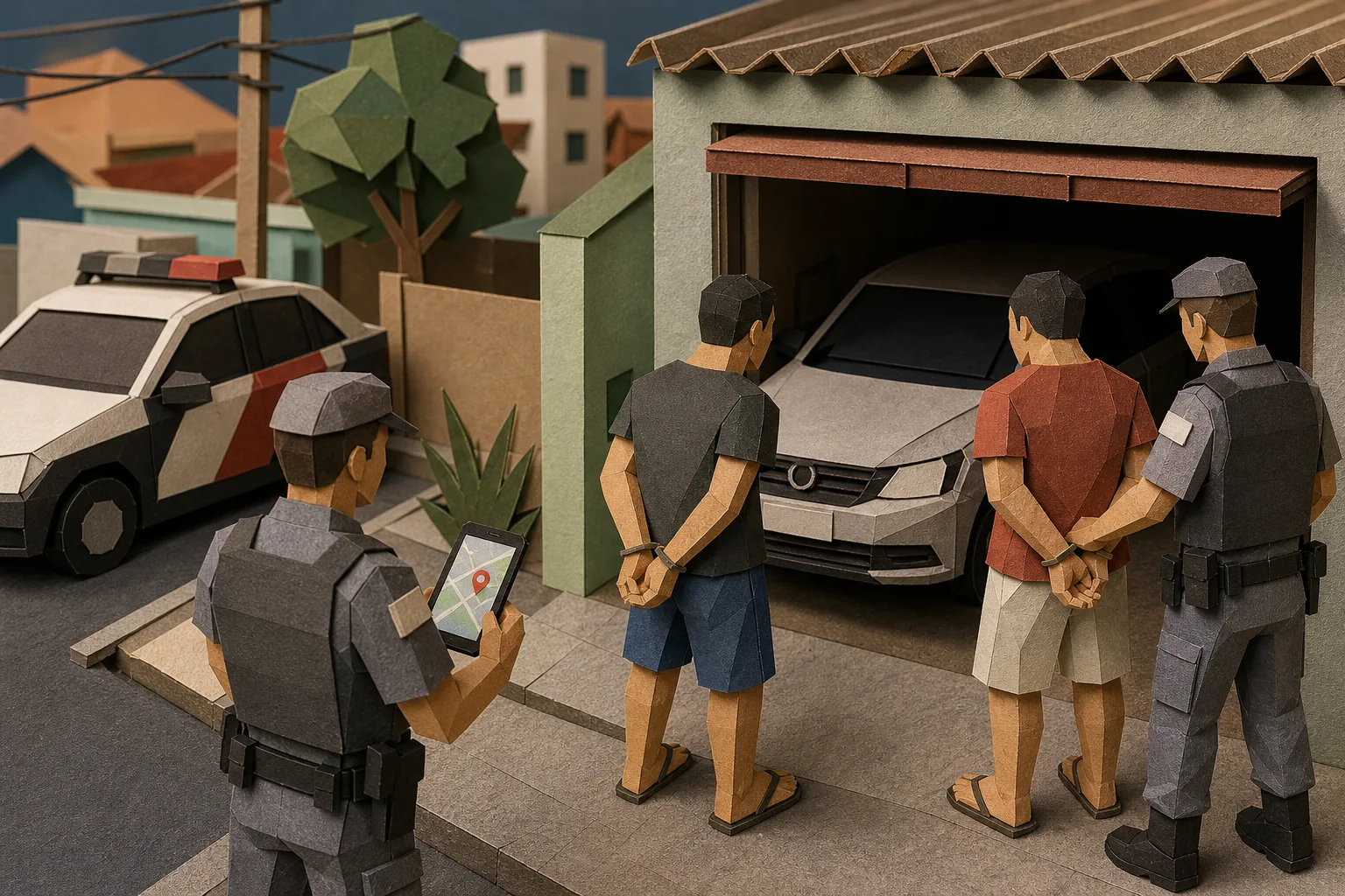 Dois homens são autuados em São Vicente após localização de automóvel roubado