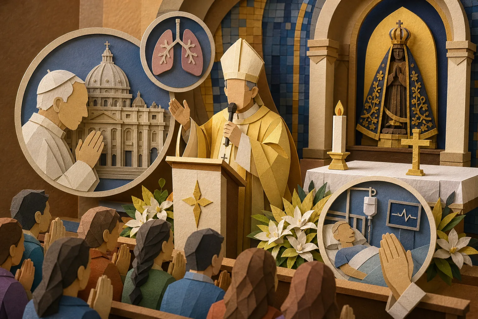Dom Mário solicita orações pela saúde do Papa Leão XIV durante celebração em Aparecida