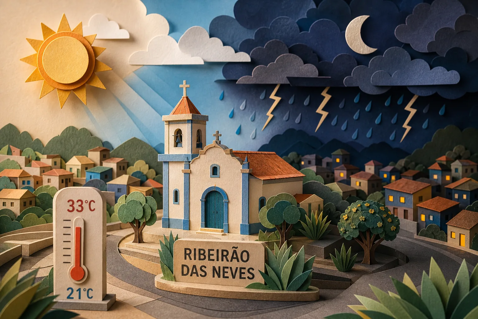 Domingo em Ribeirão das Neves terá calor de 33ºC e possibilidade de trovoadas à noite