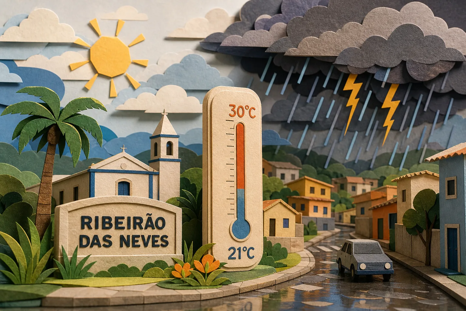 Domingo em Ribeirão das Neves terá calor de até 30°C e risco de trovoadas