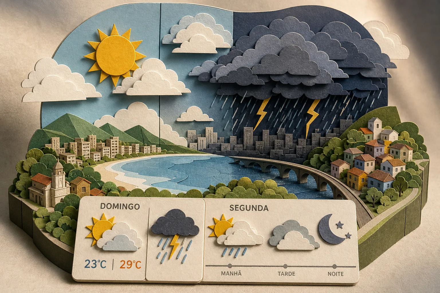 Domingo em São Gonçalo terá variação de nuvens e temporais no período noturno