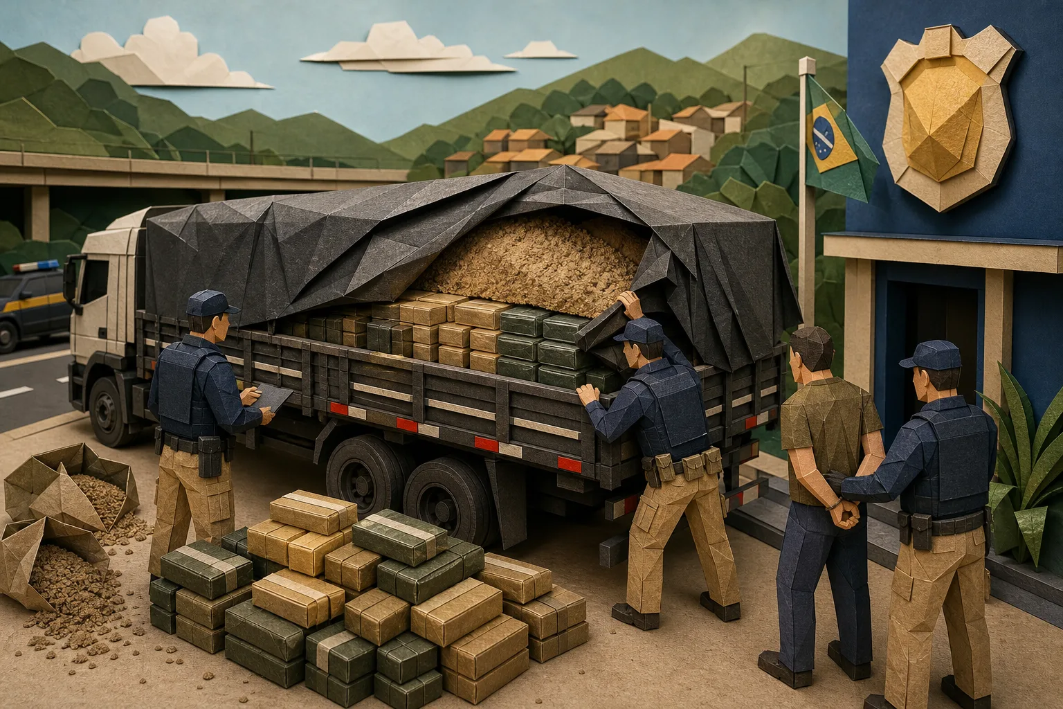 Duas toneladas de drogas escondidas em carga de adubo são confiscadas no RJ