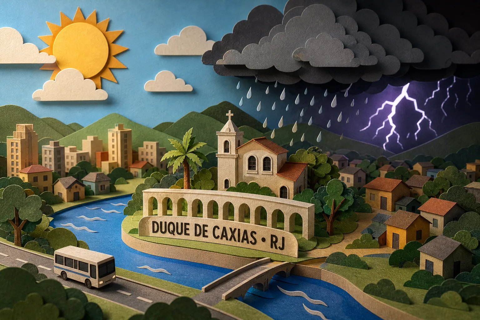 Duque de Caxias deve registrar aberturas de sol e temporais no período noturno