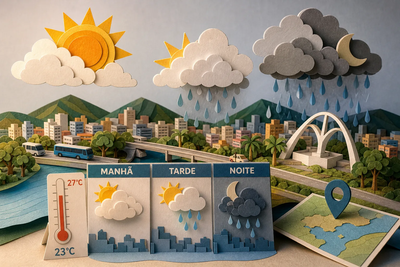 Duque de Caxias tem domingo de sol entre nuvens e previsão de chuva a partir da tarde