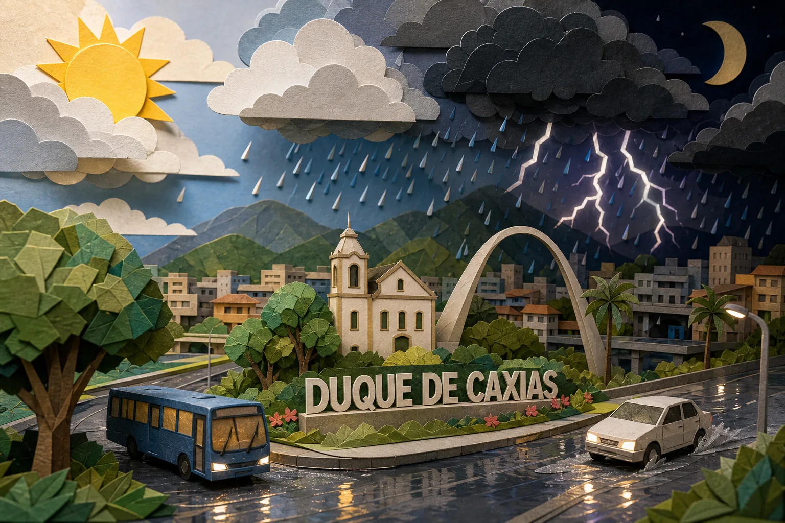 Duque de Caxias tem sexta-feira de tempo instável com alerta de temporal à noite
