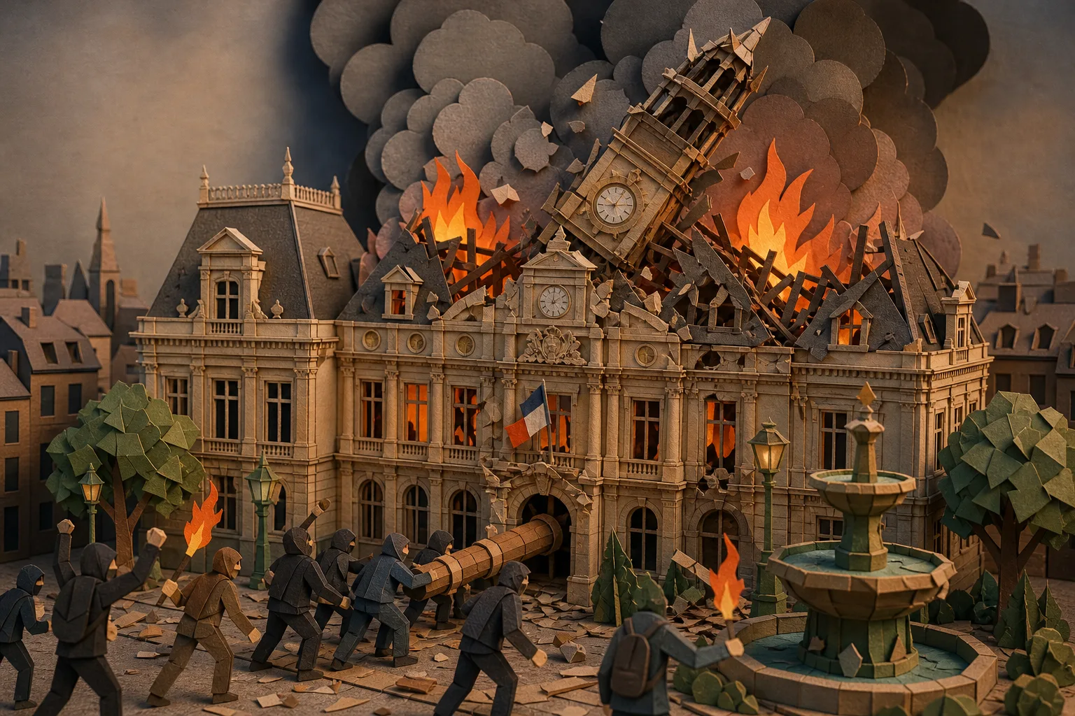 Edifício histórico da prefeitura de Limoges é incendiado durante atos na França