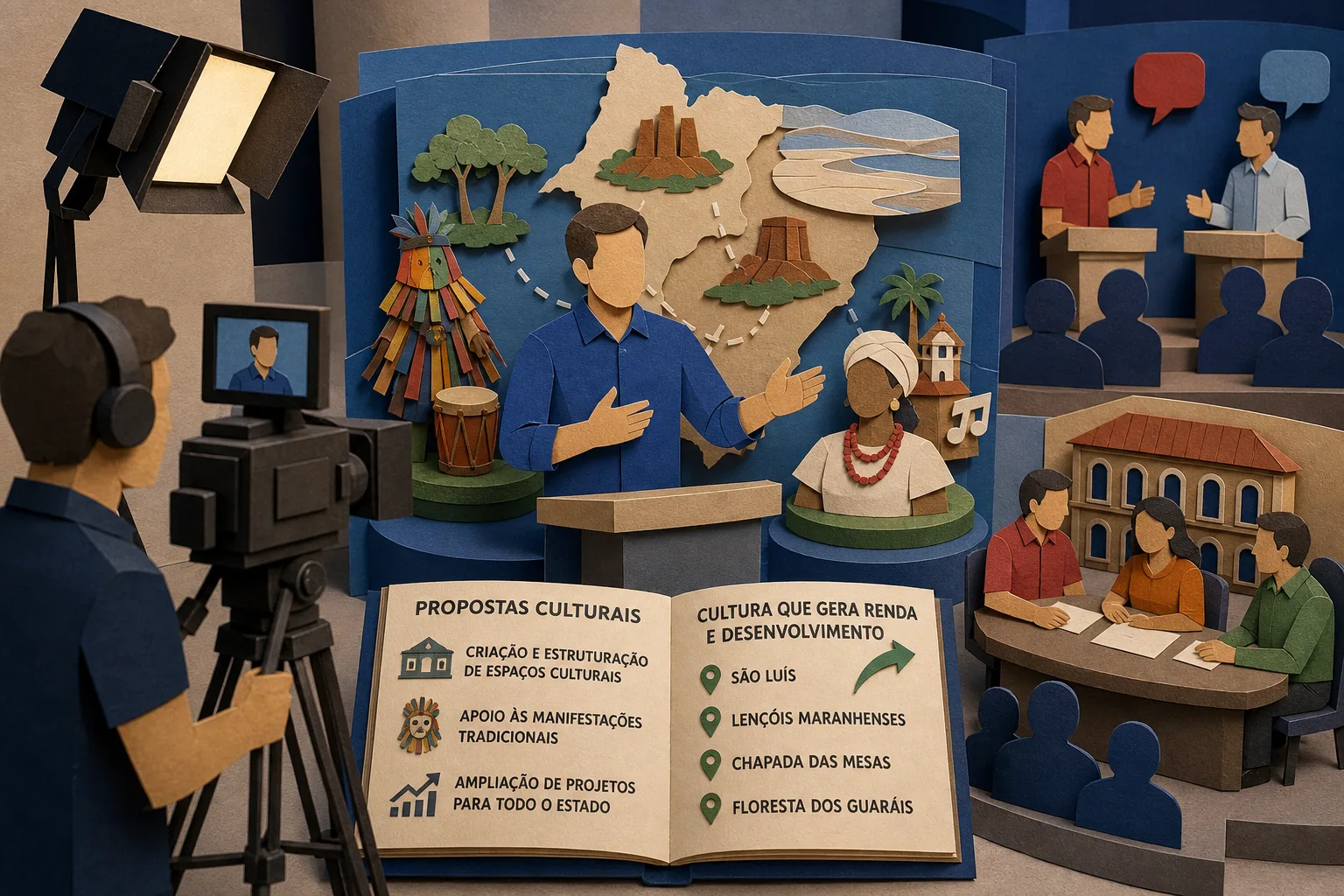 Eduardo Braide foca em gravações de TV e detalha propostas culturais no Maranhão