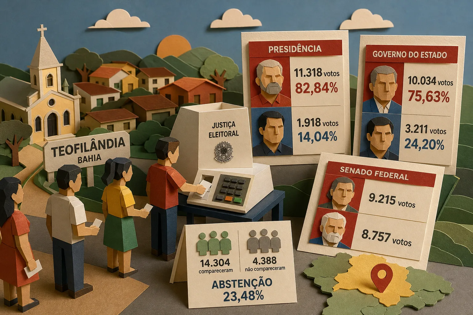 Eleições em Teofilândia: Lula e Jerônimo Rodrigues lideram votação no primeiro turno