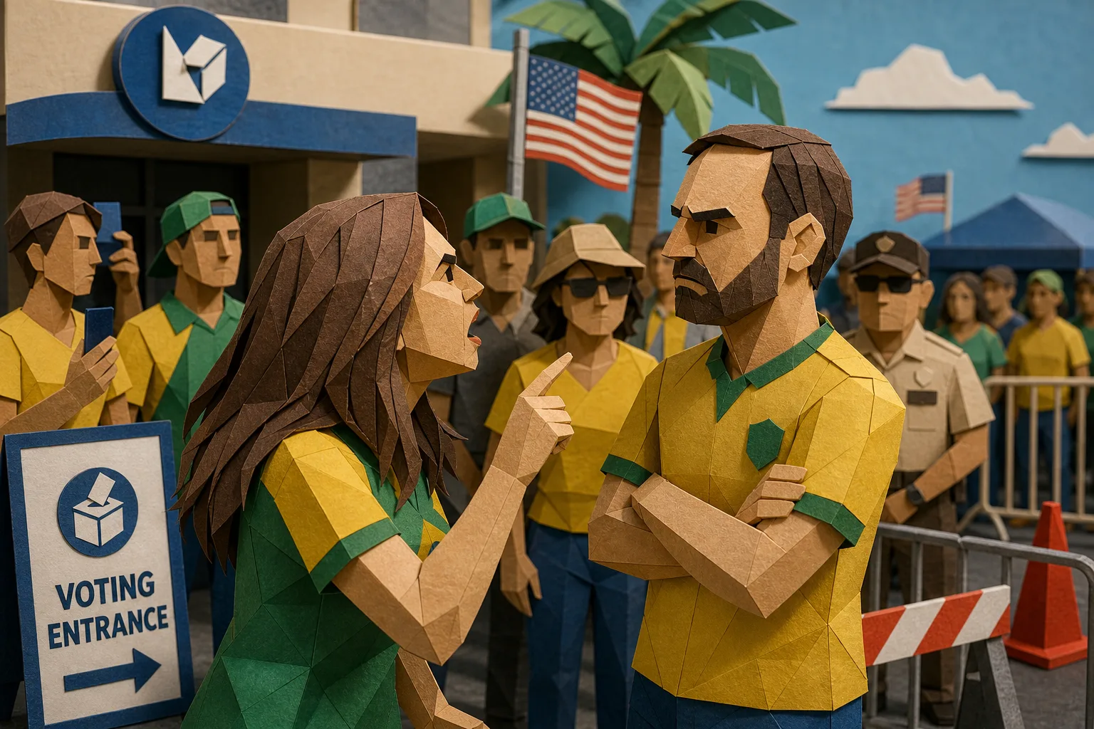 Eleitora discute com ex-deputado Eduardo Bolsonaro em colégio eleitoral nos EUA