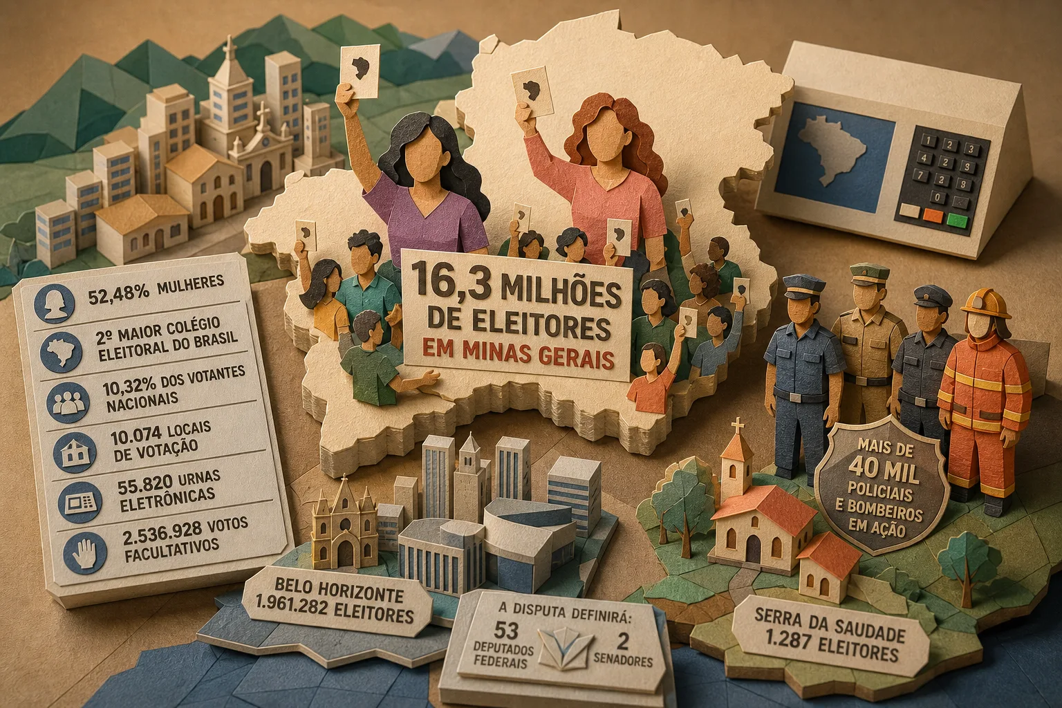 Eleitorado de Minas Gerais ultrapassa 16,3 milhões de pessoas para o pleito