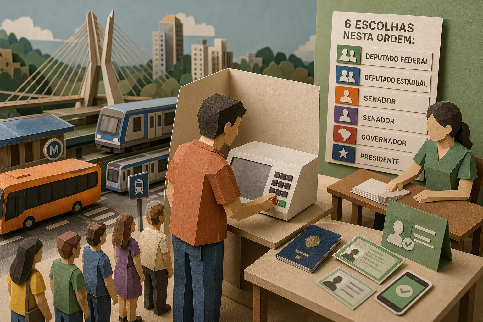 Eleitores de São Paulo definem seis cargos no primeiro turno das Eleições 2026