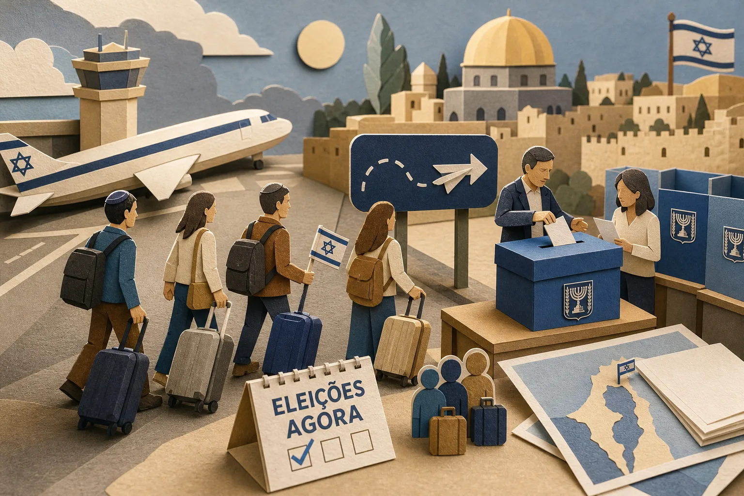 Eleitores que vivem no exterior viajam a Israel para participar de pleito acirrado