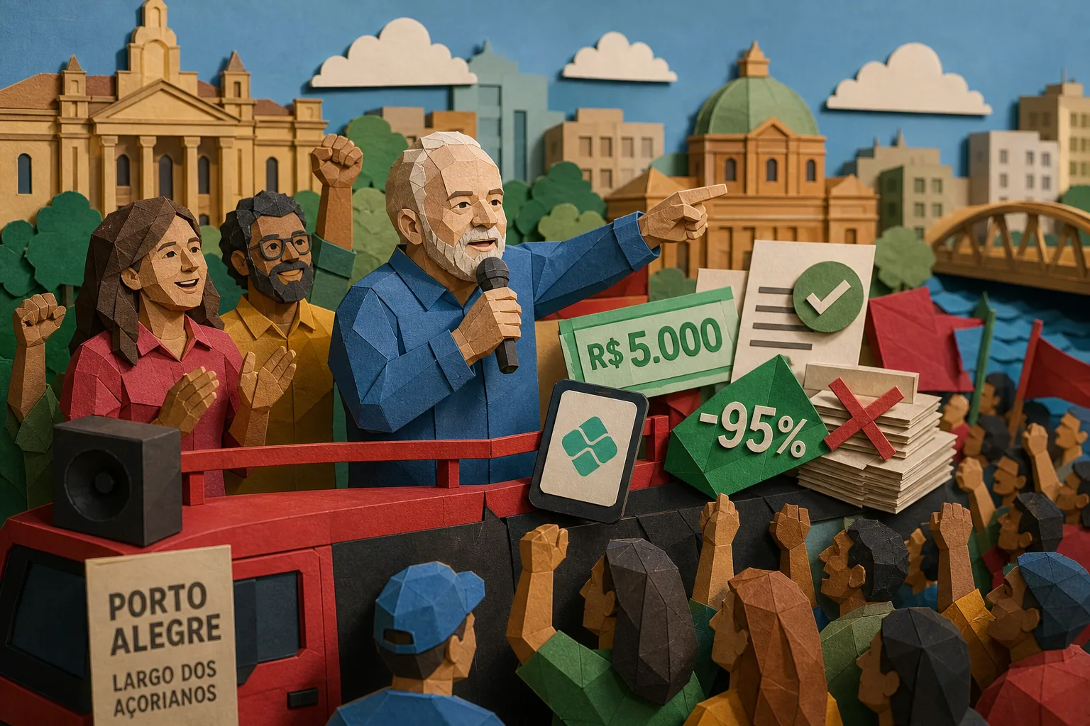 Em ato em Porto Alegre, Lula promete perdão de dívidas para microempreendedores