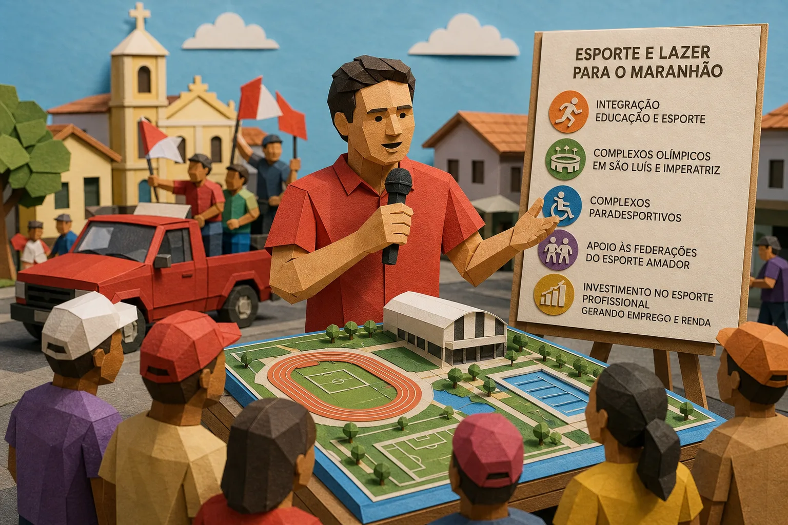 Em Codó, Felipe Camarão apresenta propostas para esporte e lazer no Maranhão