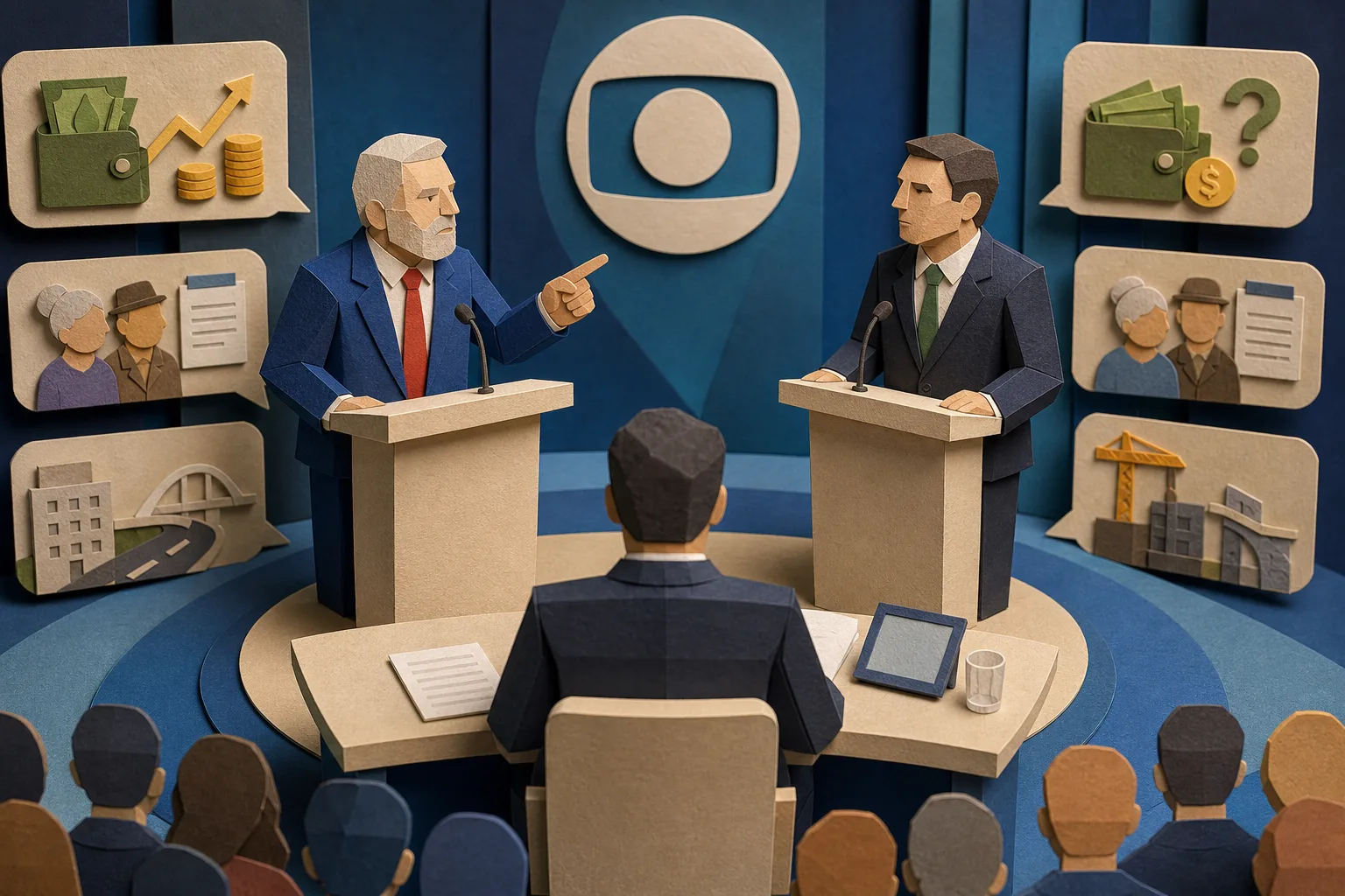 Em debate presidencial, Lula questiona Flávio Bolsonaro sobre valor do salário mínimo