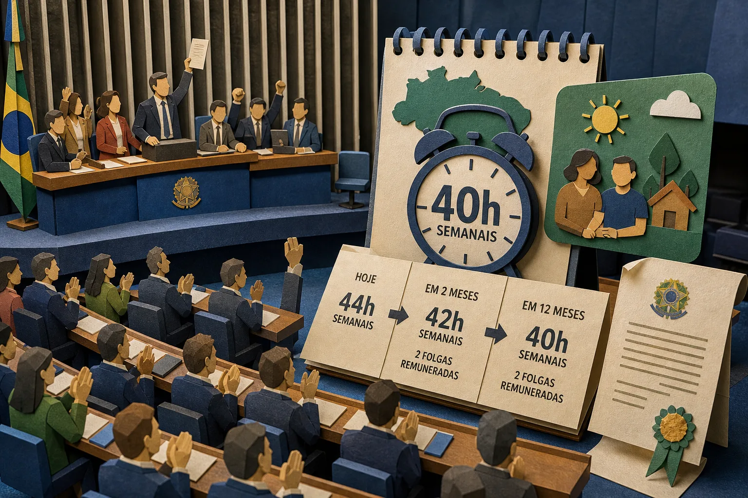 Emenda que extingue modelo 6x1 e amplia folgas no país é promulgada