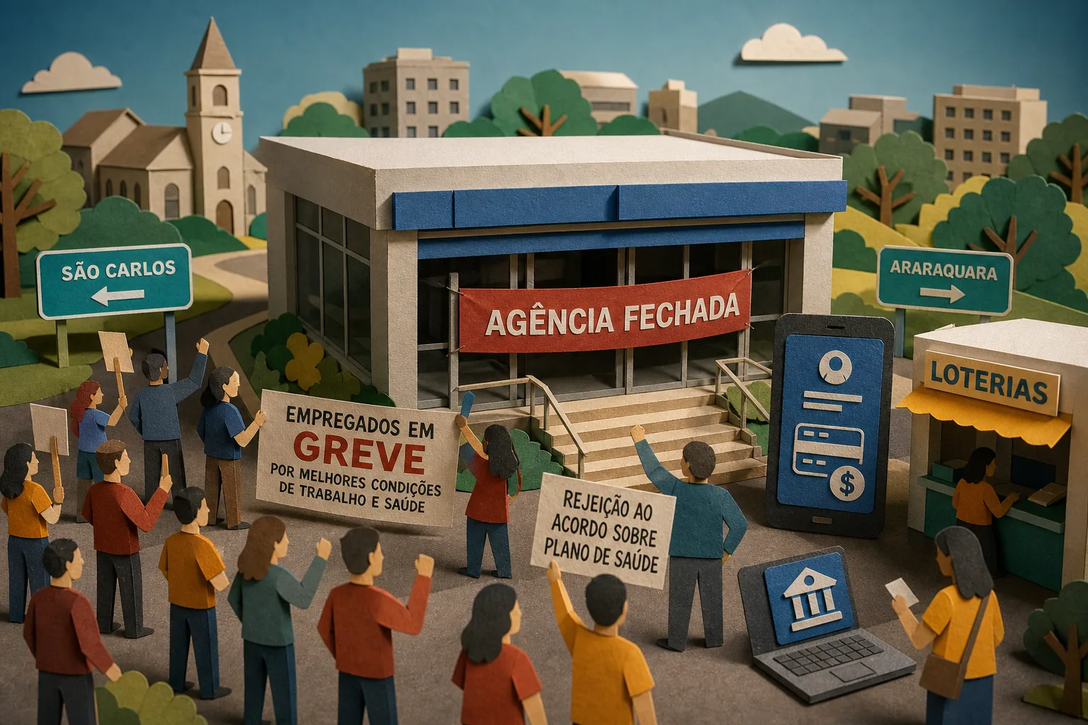 Empregados da Caixa entram em greve nas regiões de São Carlos e Araraquara