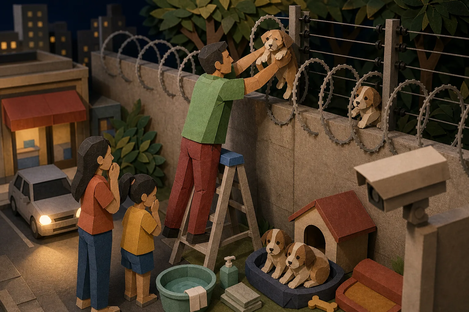 Empresário salva cães jogados em cerca e procura imagens de suspeito no PI