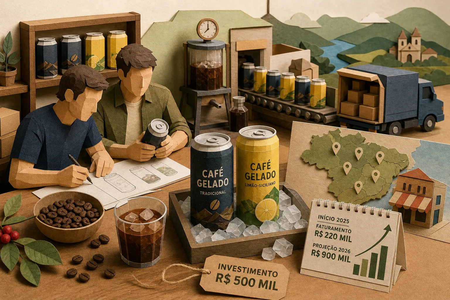Empresários do RS investem R$ 500 mil em café gelado após perderem lojas em cheias