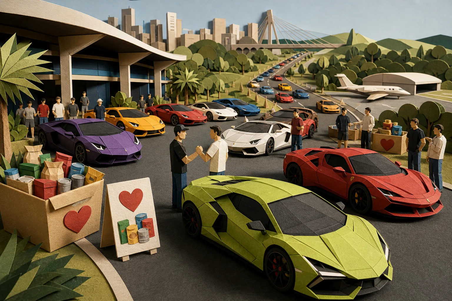 Encontro reúne 160 supercarros em trajeto beneficente entre Goiânia e Goianápolis