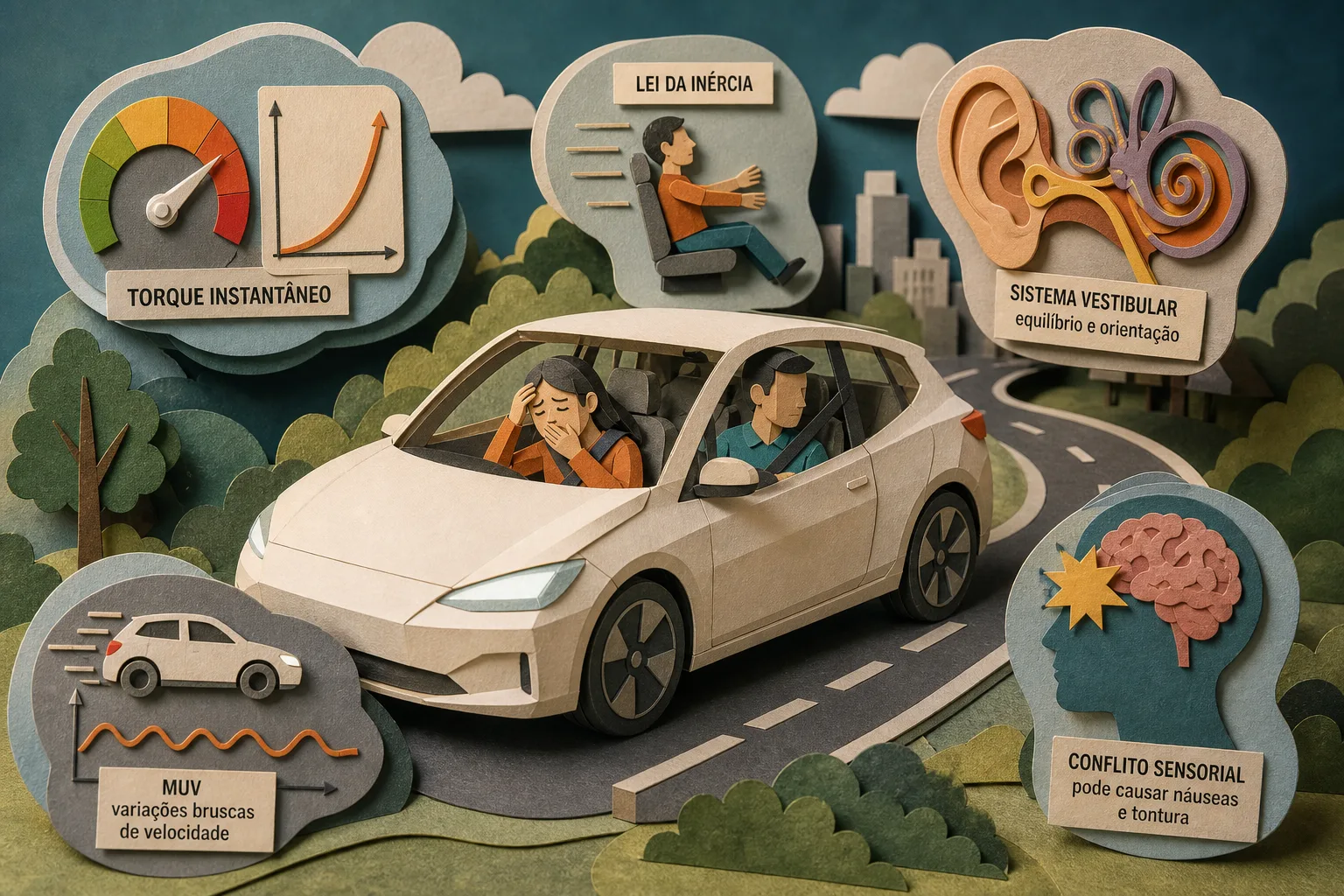 Entenda como o funcionamento de automóveis elétricos pode provocar náuseas e tontura