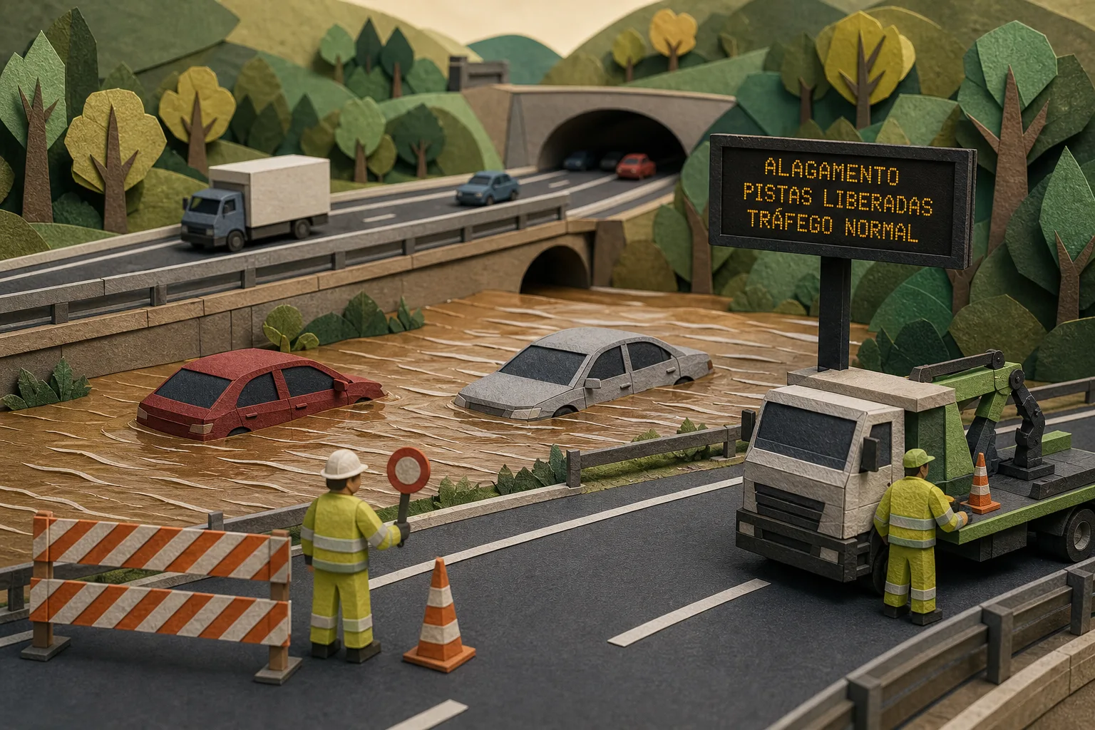 Enxurradas causam bloqueios e submergem veículos na Rodovia Anhanguera