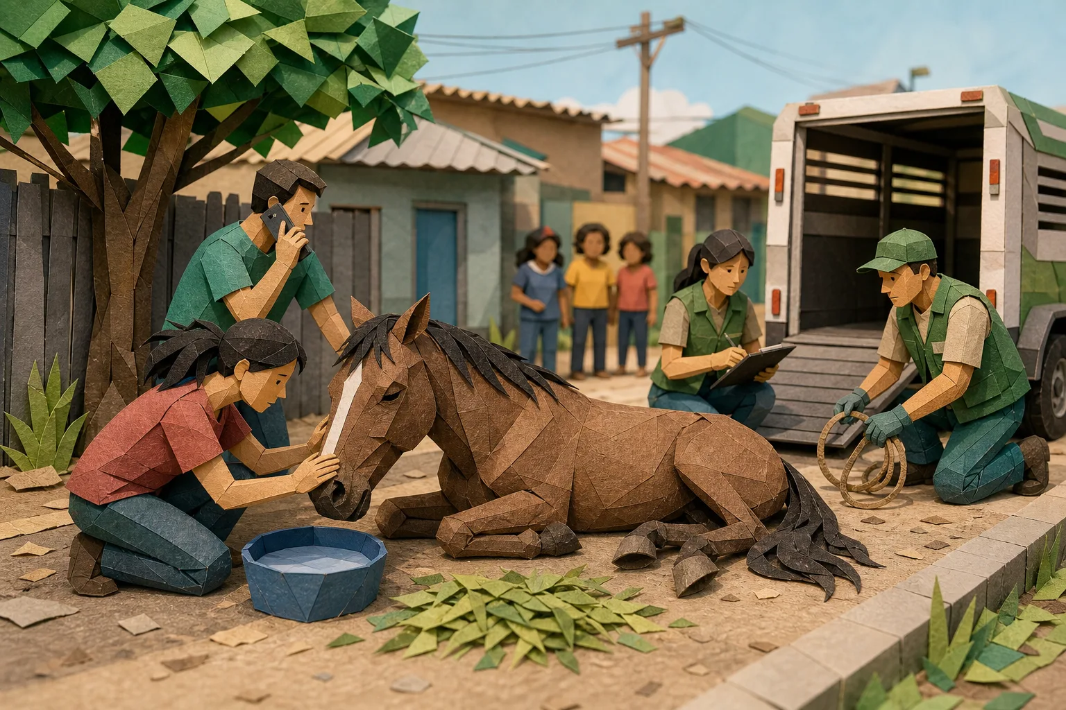 Equino em estado grave é deixado em via pública e mobiliza resgate em Santarém