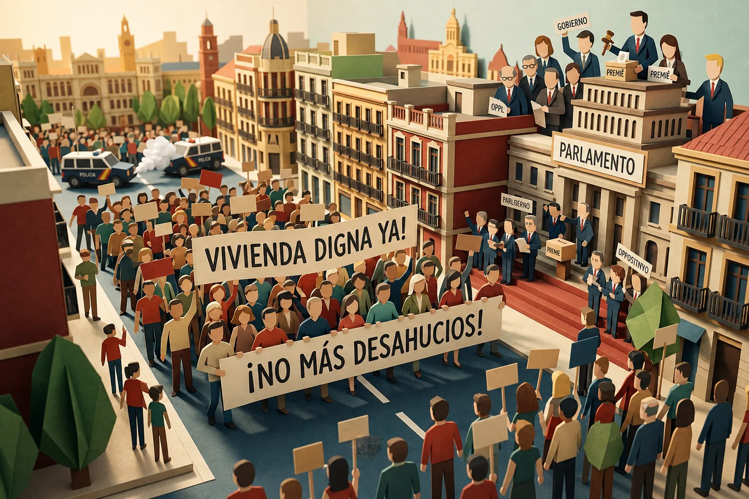 Espanhóis marcham em dezenas de cidades contra regras de aluguel e despejos