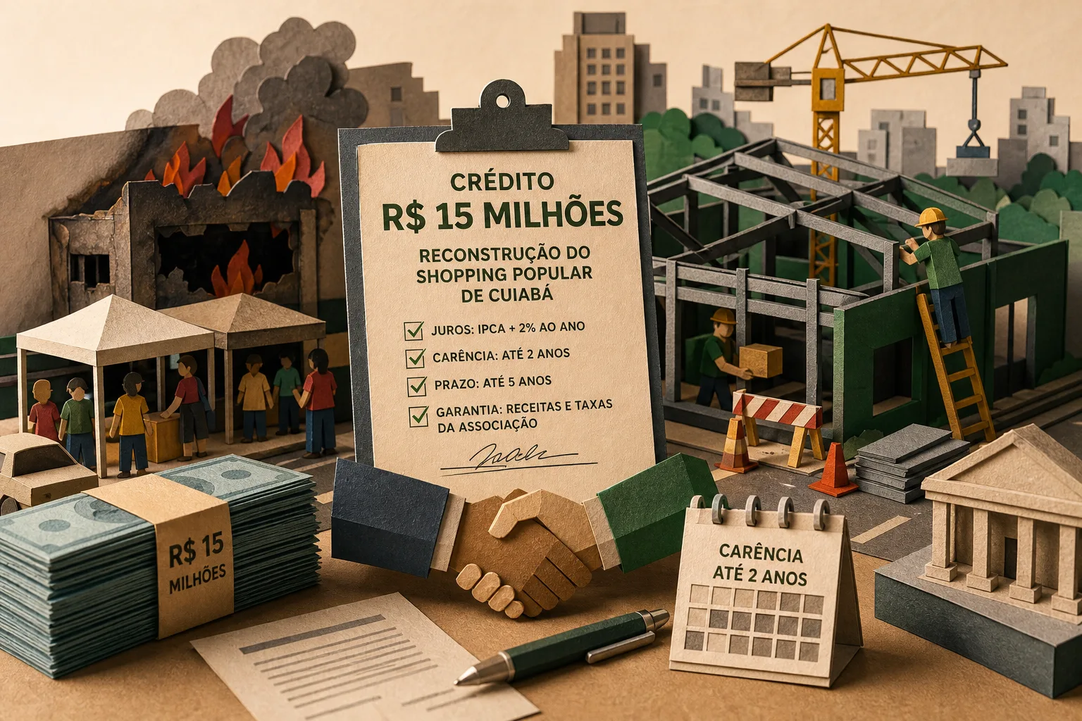 Estado assina crédito de R$ 15 milhões para reerguer Shopping Popular de Cuiabá