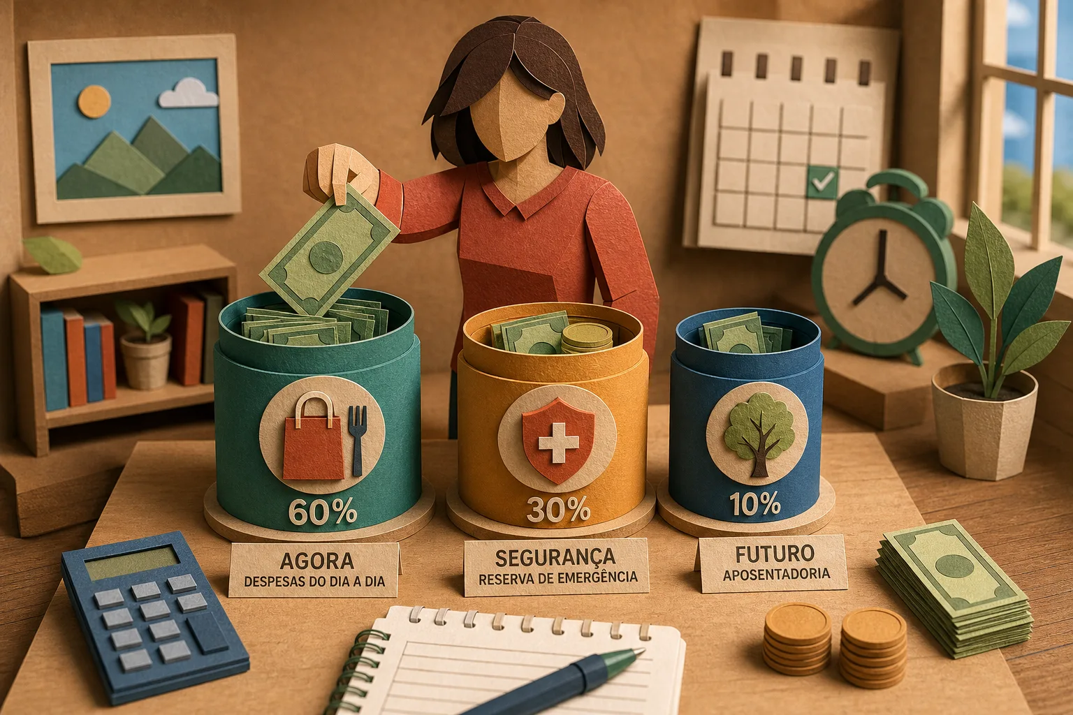 Estratégia financeira divide renda em três categorias para estimular aplicações