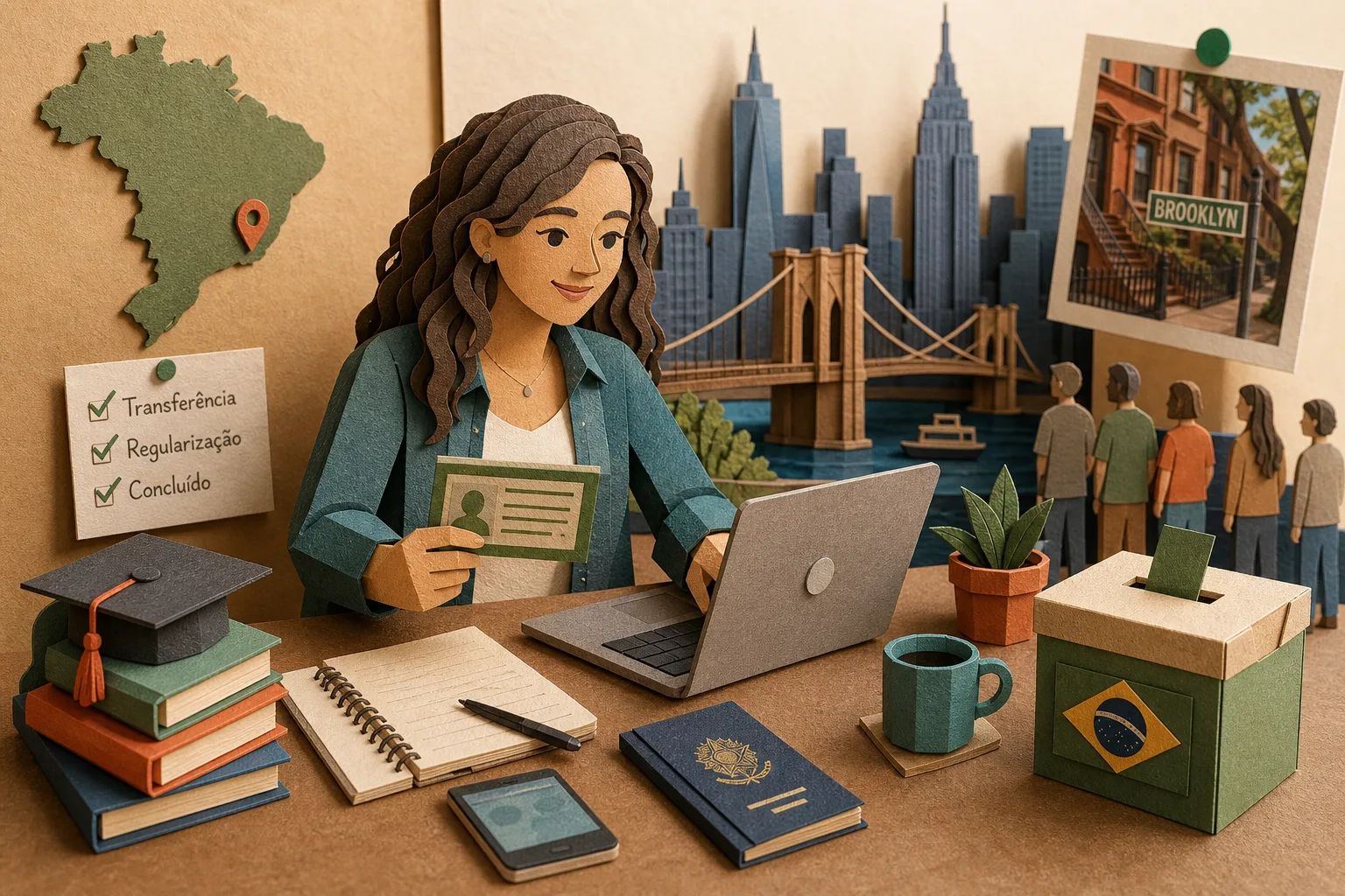 Estudante brasileira regulariza título e estreia nas urnas morando em Nova York