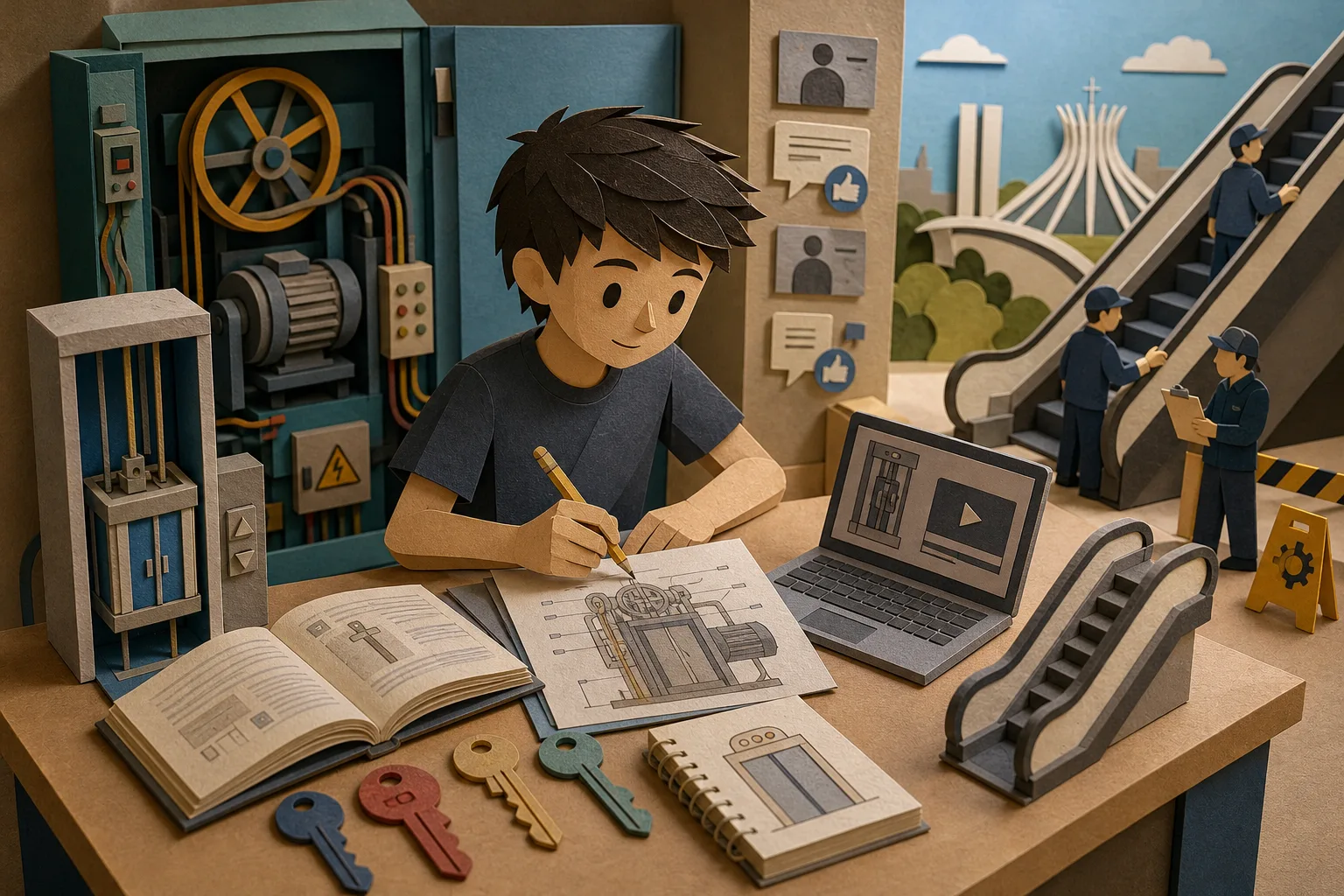 Estudante de Brasília se destaca na internet ao dominar funcionamento de elevadores