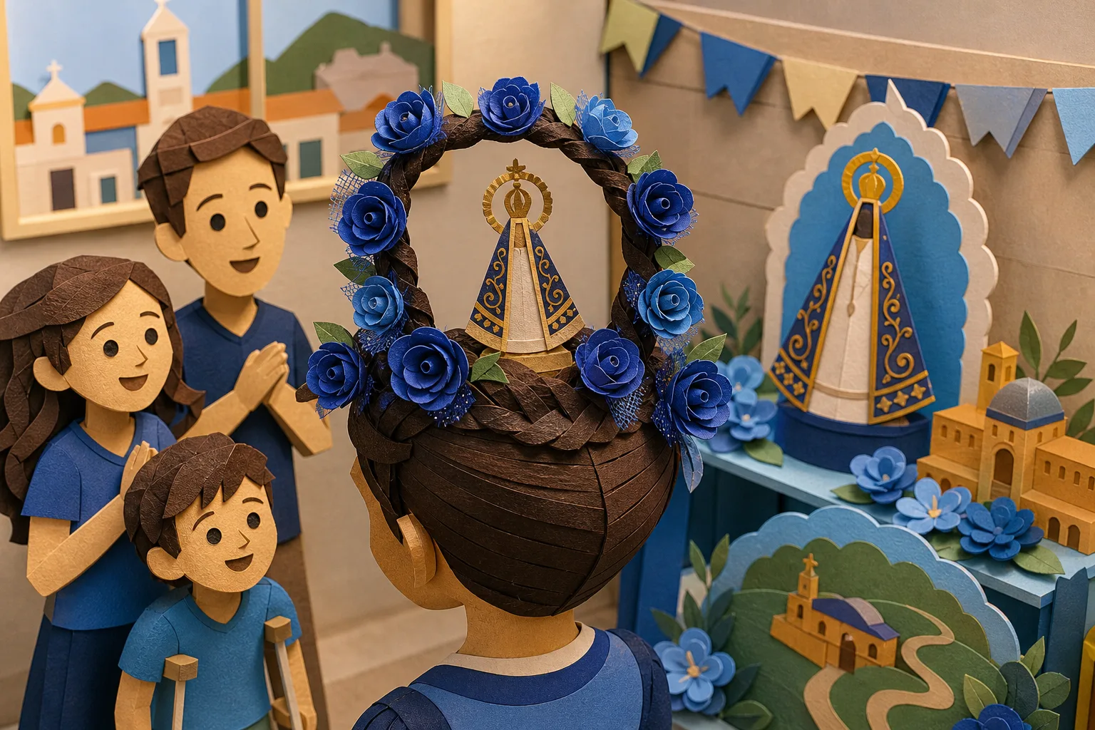 Estudante mineira de 8 anos dedica penteado escolar a Nossa Senhora Aparecida