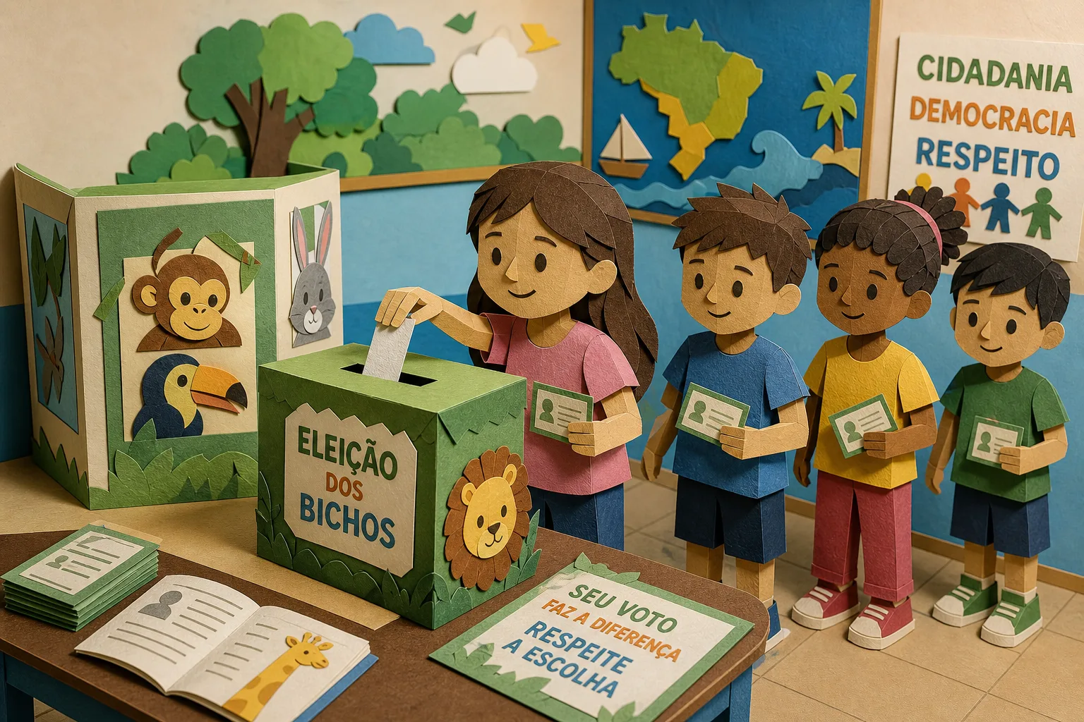 Estudantes de Mongaguá participam de pleito fictício para aprender sobre cidadania