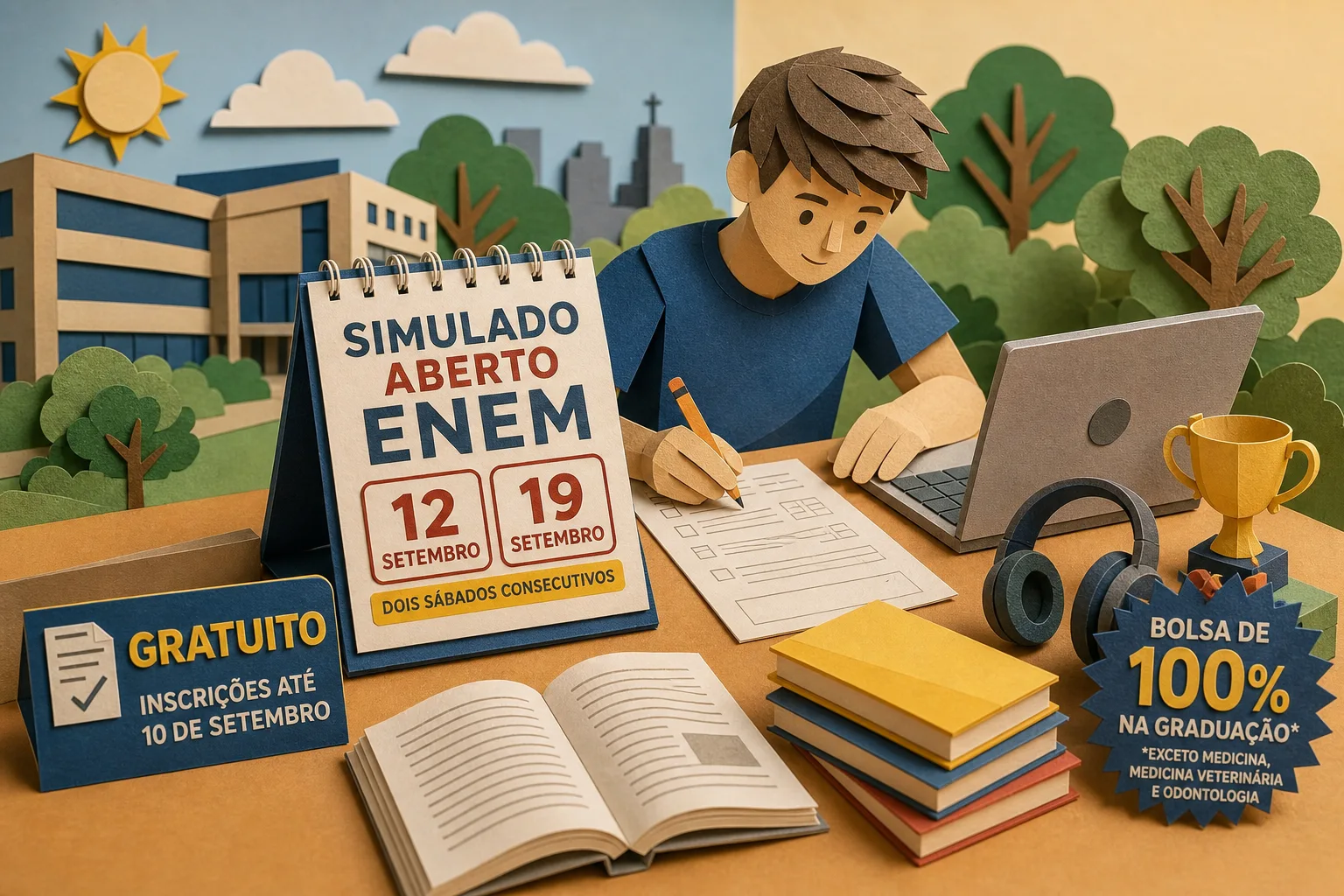 Estudantes em Araraquara podem se inscrever de graça em teste preparatório do Enem