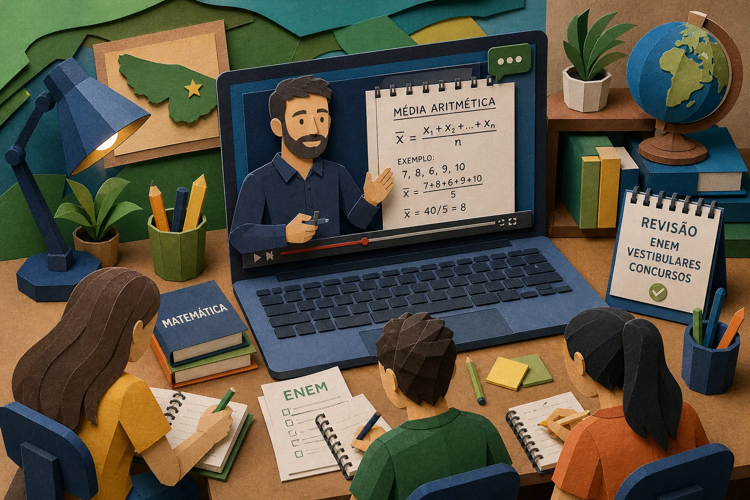 Estudantes em preparação para o Enem contam com aula sobre média aritmética no Acre