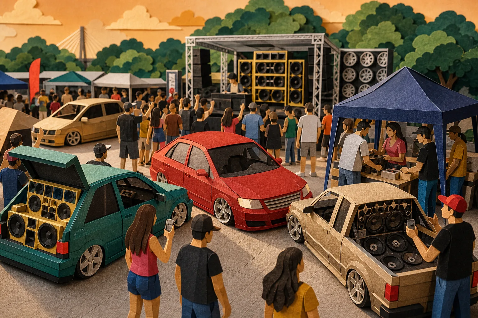 Evento de veículos rebaixados e som automotivo movimenta público em Rio Branco