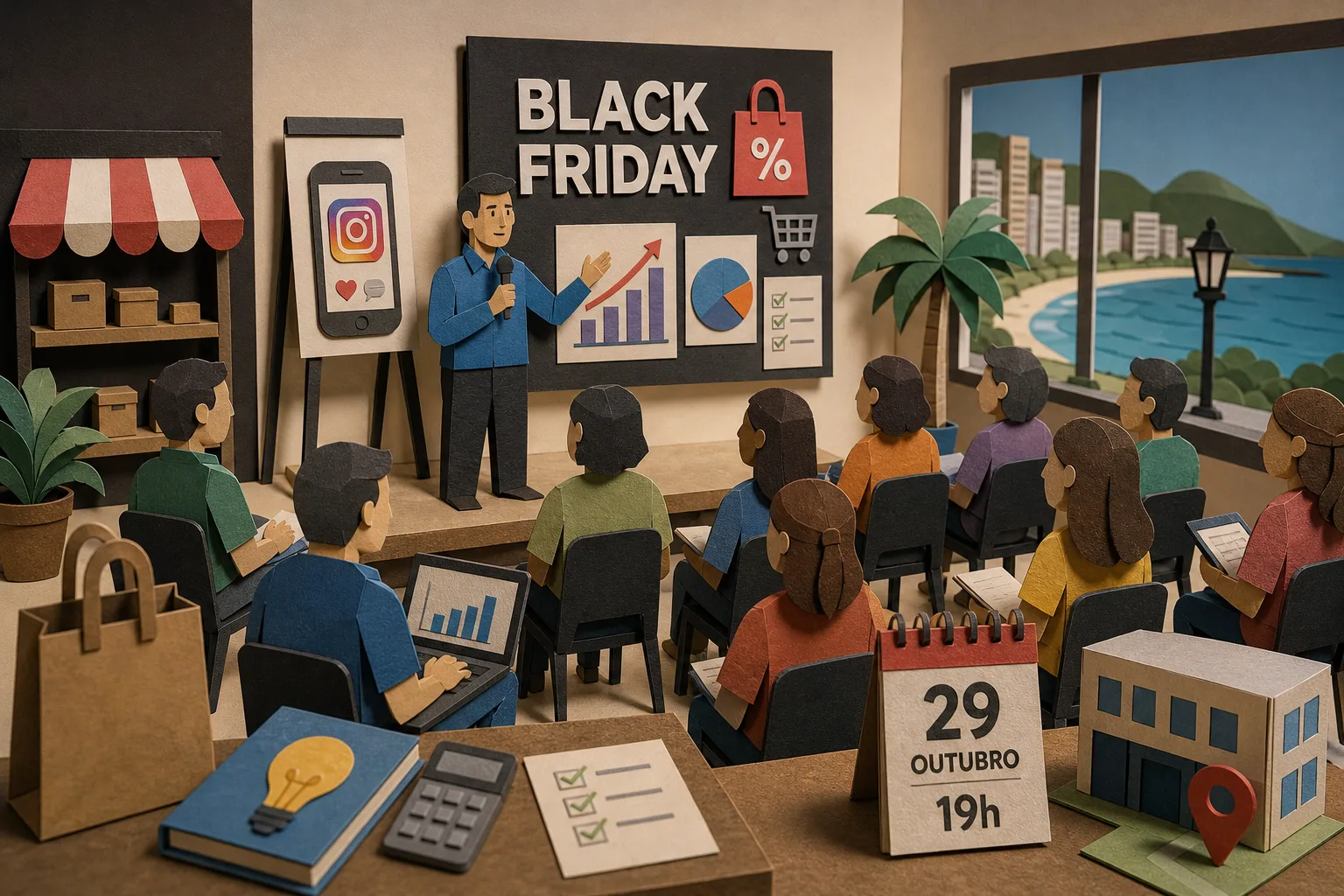 Evento presencial em Santos orienta pequenos negócios a lucrar na Black Friday