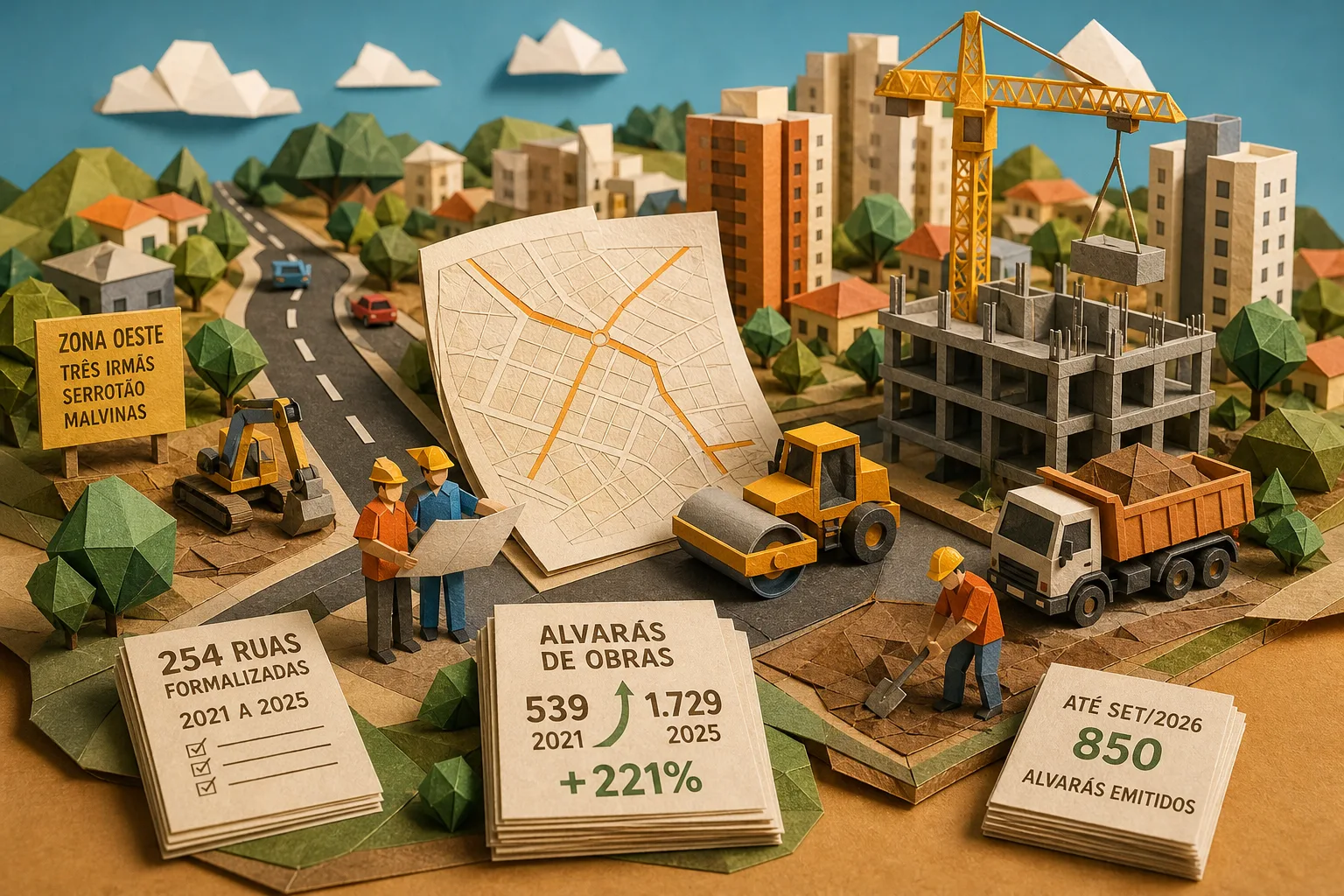 Expansão urbana acelera criação de vias e impulsiona construção civil em Campina Grande