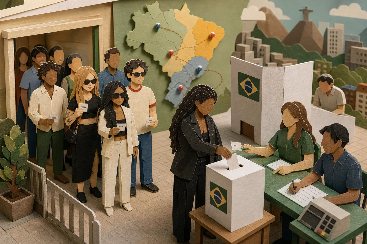 Famosos e artistas comparecem aos locais de votação no segundo turno de 2026