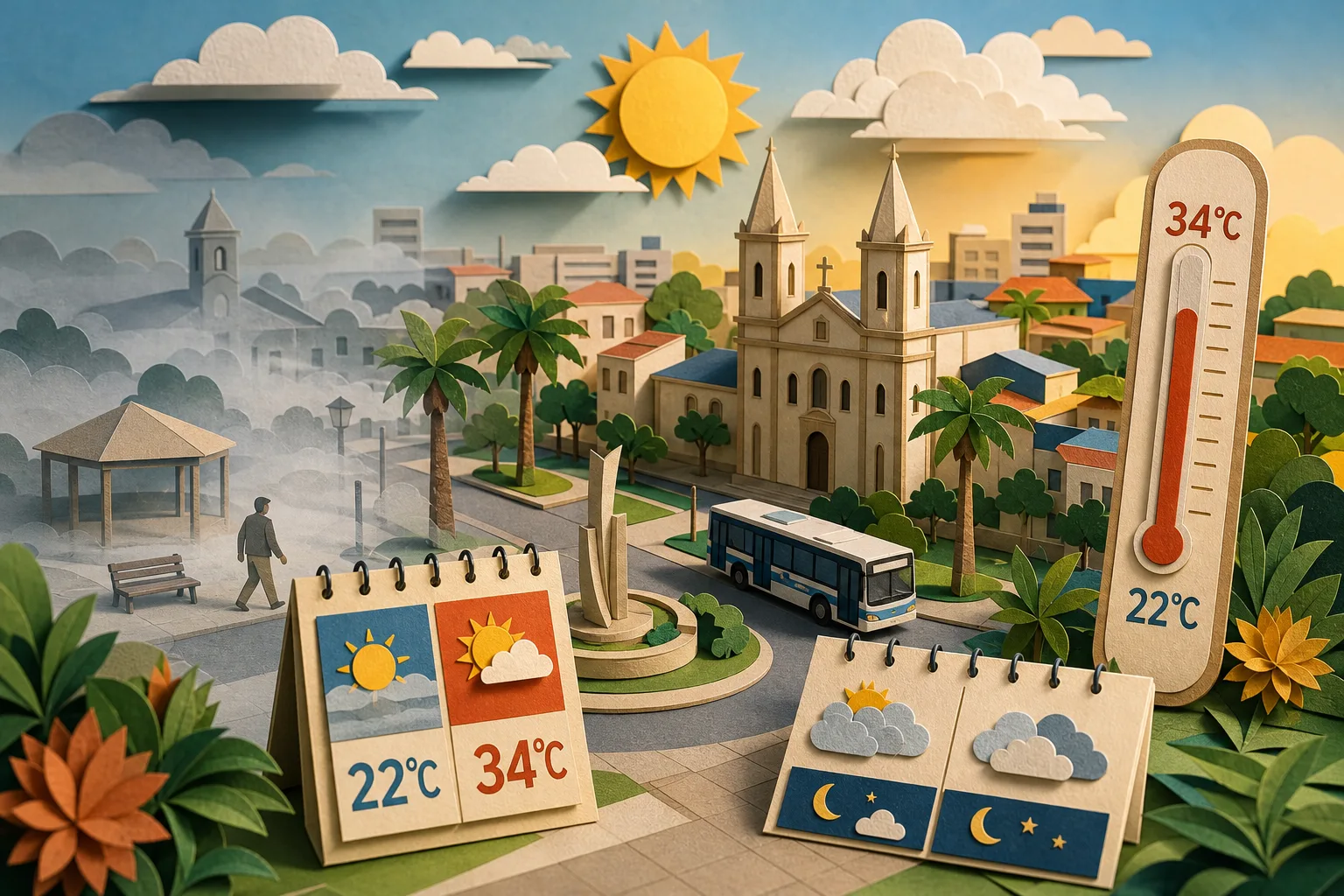 Feira de Santana deve ter máxima de 34°C e sol entre nuvens neste sábado