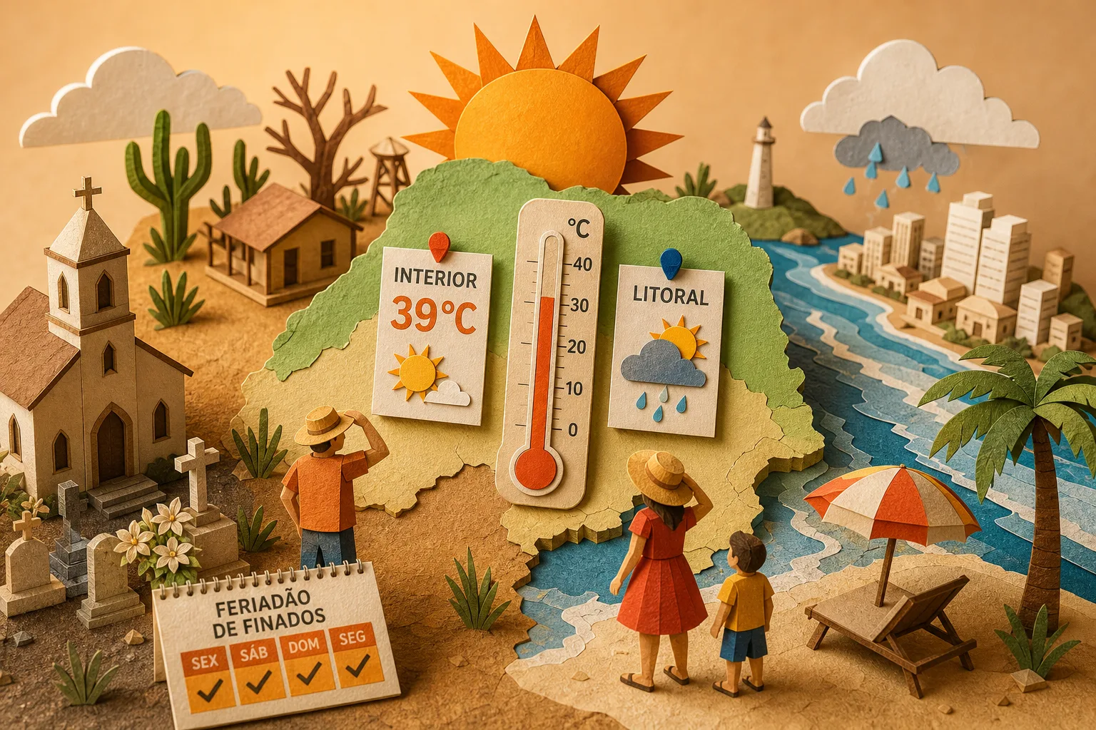 Feriadão de Finados no RN será marcado por calor intenso e tempo aberto