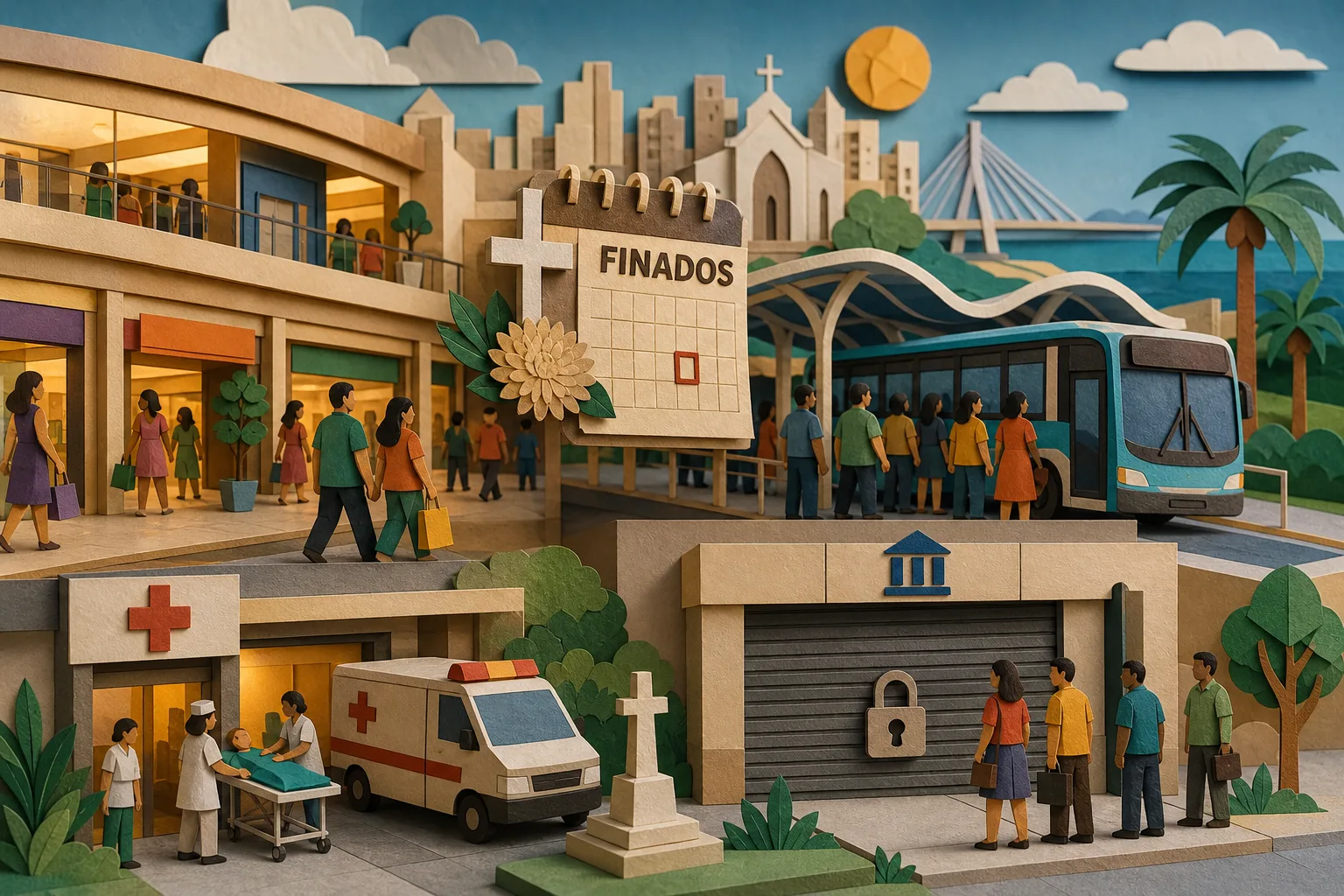 Feriado de Finados modifica horários de shoppings, transporte e saúde em Fortaleza