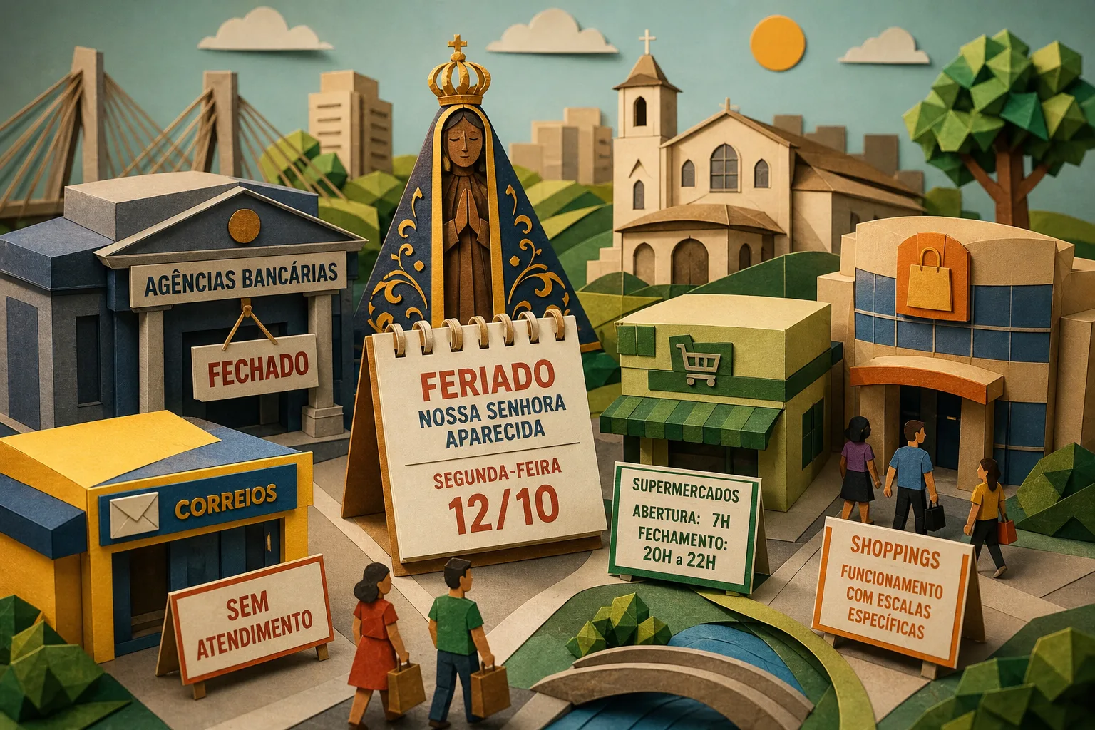 Feriado de Nossa Senhora Aparecida altera funcionamento de lojas e bancos em Teresina