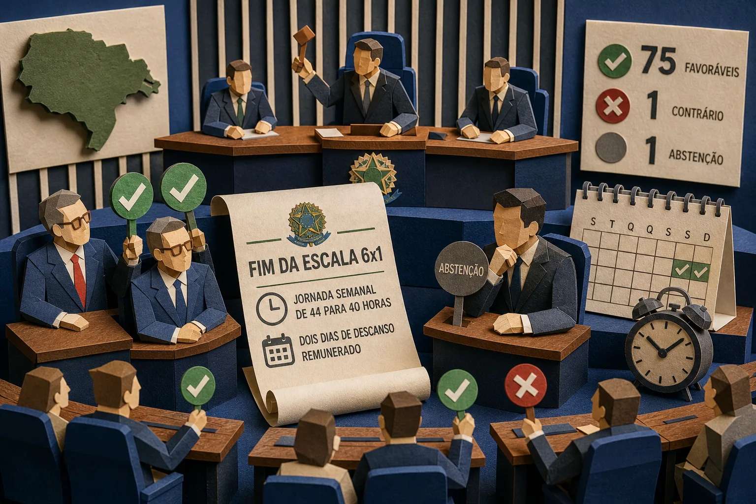 Fim da escala 6x1 tem apoio de dois senadores do Paraná e abstenção de Moro