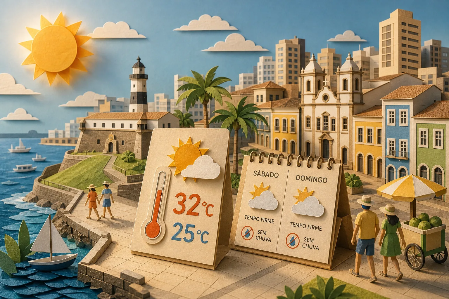 Final de semana em Salvador terá calor e tempo firme com máxima de 32ºC