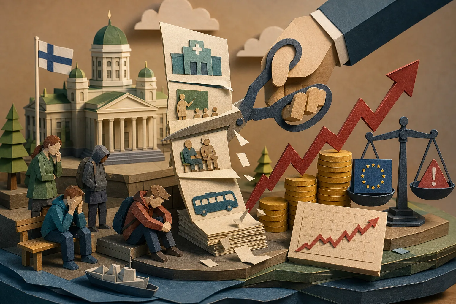 Finlândia planeja forte corte de gastos para conter pior crise fiscal em três décadas