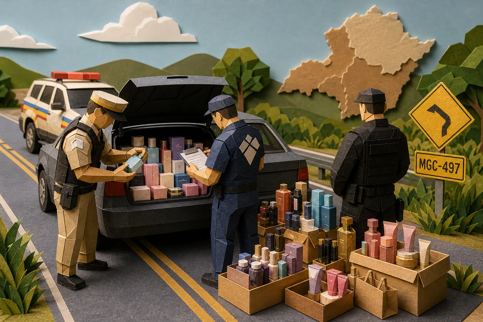 Fiscalização flagra transporte irregular de cosméticos avaliados em R$ 100 mil em Minas